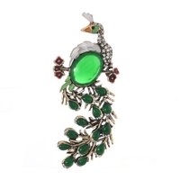 muylinda Emerald Vintage Brooches for Women Peacock Animals Lapel Pins Chinese Style Party Wedding Suit Coat Jewelry Gifts