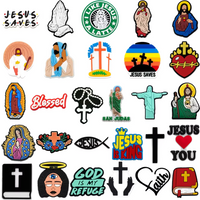 1pcs PVC Religious Jesus Clog Shoe Charms Holy Bible Shoe Decorations Pins for Woman Men Party Favor Gifts DIY Clips Accessories