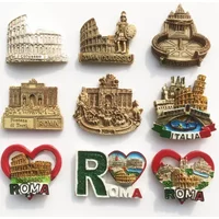 Roma Italy Landmark Fridge Magnet Tourist Souvenirs Colosseum Wishing Pool Magnetic Refrigerator Sticker Resin Crafts Collection