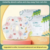 Eine Packung mit 10 Einweg-Lätzchen, Baby-Sabber-Handtuch, wasserdichte 360-Grad-Anti-Spuck-Gaze, Halstuch für Neugeborene