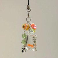 NEW Fish Cute Phone Charms Pendant Colorful Lucky Cases For iPhone 15 CCD Camera Schoolbag Pendant Keychain