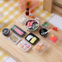 Simulation Mini Fast Food Box Disposable Takeout Lunch Packing Model Dollhouse Miniature Prop Home Decor Decoration 20pc/lot