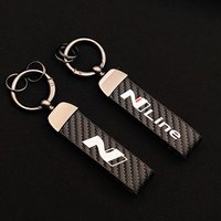 2024 Women Men New Carbon Car Keyring N Line Keychain For Elantra Kona i20 i10 i30 Tucson N Line Keychain Accessories