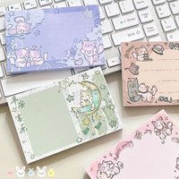 COffice School Supplies cat series note pads tearable and non sticky cartoon office and study message lovely Memo Pad Kawai