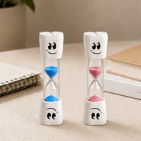 2Pcs Smile Tooth 2 Min Sand Timer, Multicolor Mini Hourglass for Brushing, Cooking, Game, School & Office Use
