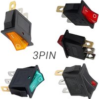KCD3 Rocker Switch 3 Pin with LED Light 15A 250V 20A 125V for Automotive Marine Electrical Equipment