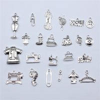 20pcs Sewing Charms For Jewelry Making Paperclip Pins Paper Clip Button Hanger Mannequin Iron Yarn Charms