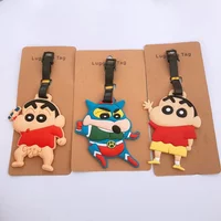 Kawaii Crayon Shin-chan Travel Luggage Tags Portable Baggage Address Label Holder Anime Fashion Gifts 2025