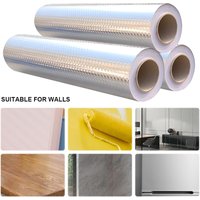 10M Backsplash Wallpaper Heat Resistant Silver Contact Paper Peel and Stick Wall Sticker for Kitchen Countertops Cabinet