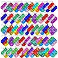12Pcs Pop Push Bubble Keychains Fidget Toys Anxiety Stress Relieve Sensory Toys Office Desk Toy for Kids Adults Party Favors