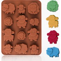 1pack silicone Eid lamb candy mold, 3D sheep shaped brown silicone chocolate mold for making chocolate, candies, desserts, cakes