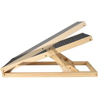 Solid Wooden Pet Ramp Car Dog Ladder, Height Adjustable with Non-slip Carpet Safety Pets Ladder, Wooden Dog Ramp Ladder