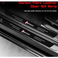 1/4/5Pcs Carbon Fiber Car Door Sill Protector Welcome Pedal Decoration Leather Stickers For Sports Anti-collision Protector