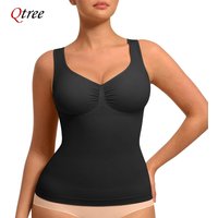 Qtree Waist Trainer Shapewear Tank Tops for Women Tummy Control Compression Slimming Body Shaper Cami High Elastic Strench Vest