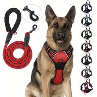Service Dog Harness Front Clip Heavy Duty Reflective Easy Control Handle for Large Dog Walking,Easy to Control for Small Medium