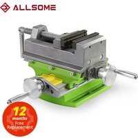 ALLSOME 3-Zoll-Kreuzschieber-Schraubstock, Schraubstock, Verbindungstisch, Arbeitstisch, Bank, Aluminium-Legierungskörper zum Fräsen, Bohren HT2878