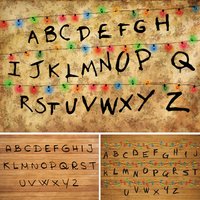 American TV Stranger Theme Photography Background Lights Alphabet Episode Series Banner Party Decor Baby Gift Photo Backdrops