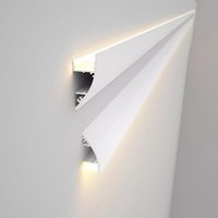 Decken-LED-Aluminiumprofil, LED-Kanalsystem für DIY Up Down Wall Wash-Beleuchtung, Streifenhalter mit Diffusorabdeckung, leuchtend