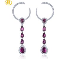 Natural Rhodolite Garnet Sterling Silver Earring 3.2 Carats Genuine Rose Garnet Romantic Jewelry Women New Year Christmas Gifts