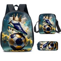 Harajuku Youthful Novelty football 3D Print 3pcs/Set Student Travel bags Laptop Daypack Backpack Shoulder Bag Pencil Case