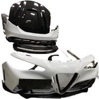 for Alfa Romeo Giulia Upgrade GTAM Front Bumper Grille Rear Bumper Side Skirt Fender Carbon Hood Bonnet Kit
