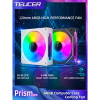 AliExpress Coolcirc TEUCER Prism Pro 120mm ARGB Mirror Cycling Light Effect 4pin PWM 800-2000RPM Fan for Computer CPU Cooling