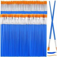 20-100pcs Paint Brushes Set Pointed Flat Tip Painting Brushes Watercolor Acrylic Oil Brushes For Kids Beginners Artists Students