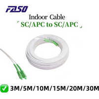 FASO Fiber Optic Wire APC SC to SC Optical Single-mode 1-core G657A1 Indoor Extension Cable 3M/5M/10M/15M/20M/30M Fiber Optic
