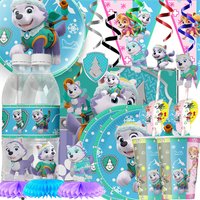 Paw Patrol Snow Dog Everest Cartoon Animation Theme Birthday Party Decorations Disposable Sticker Balloon Paper Plates Supplies