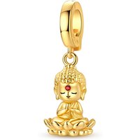 925 Sterling Silver Charms Bead Golden Tathagata Dangle Fit Original Bracelet DIY Women Jewelry