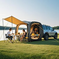 Family-Ready 4-Person Car Tent: Waterproof Pop-Up Tailgate Tent for SUV & Trailer | Adjustable Canopy & Easy Storage Solution