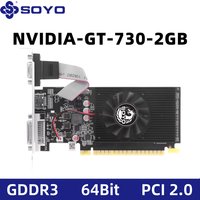 SOYO NVIDIA GT 730 DDR3 2G Graphics Card PC Gaming 64bit Video card Computer Low Profile for Desktop DVI HDMI CRT PCIe2.0x8