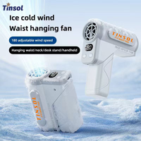 TINSOL Multifunctional Foldable Waist-Hanging Fan with 180 Speeds, Handheld Electric Fan Ultra-Quiet Desktop Air Conditioner Fan