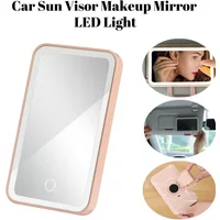 Kebidumei Car Interior Mirrors Sun Visor Plate LED Makeup Mirror for Girls Women Rechargeable Fill Light Universal Vanity Mirror