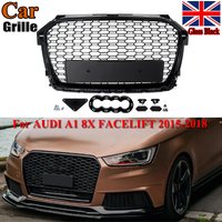 Magickit Frontstoßstangengrill Wabengitter für Audi A1 8X Facelift 2015 2016 2017 2018 Glanzschwarz