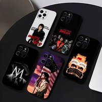 King of Music M-Michael J-Jackson Phone Case For iPhone 17,16,15,14,13,12,11 Plus,Pro Max,XS,Soft Black Cover