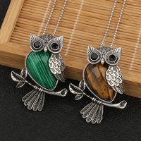 1pcs Owl Shape Charms Pendant Natural Quartz Crystal Stone Necklace Beads for Jewelry Making Diy Necklace Crafts Accessories