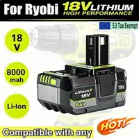 18V 8,0AH Li-Ion Wiederaufladbarer Akku für Ryobi Akku-Werkzeug BPL1820 P108 P109 P106 P105 P104 P103 RB18L50 RB18L40