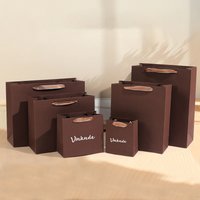 24/50/100pcs Coffee Kraft Paper Gift Bags Party Candy Gifts Packaging Bag Custom Logo Christmas Wedding Baby Shower Tote Bags