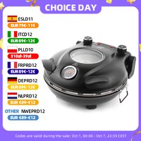Klaif Elektrischer Pizzamaker 420 ℃ 1200W 5 Separate Temperaturstufen Flammfeste Steinplatte 12-Zoll-Pizzaofen 10-Minuten-Zubereitung