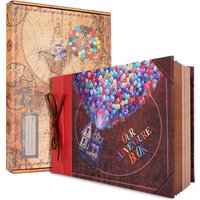 Handcrafted Our Adventure Book Memory Book with Storage Box Best Gift for Family Vacation Honeymoon and Daily Life Record