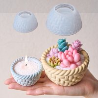 Woven Bowl Silicone Mold DIY Handmade Aromatherapy Candle Bowl Flower Pot Storage Bowl Plaster Craft Mold Home Decoration