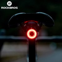 ROCKBROS feu arrière de vélo intelligent feux arrière de vélo IPX6 feux de vélo étanches pour la conduite de nuit avec Type C Rechargeable