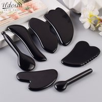 Wholesale Various Shape Black Obsidian Face Gua Sha Tool Sawtooth SPA Massager Acupuncture Facial Beauty Product For Health Care