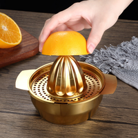 Gold Stainless steel lemon Juicer Squeezer Manual Fruit Juicer Orange Juice maker Portable Metal Citrus Juicer Kitchen Tools