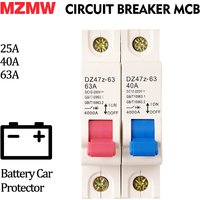 MZMW DZ47 32A 40A 63A 12V-220V Din Rail DC MCB Mini Circuit Breaker Battery Car Protector Electric Vehicle Motorcycle Air Switch