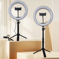 10" LED Ring Fill Light With Tripod Stand And Phone Holder Dimmable Phone Holder For Video, Photography, Selfie, Vlog, Make-up,