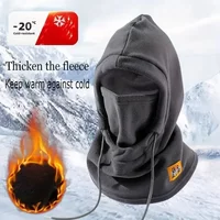AliExpress NONE Unisex Winter Balaclava Knit Hood - Windproof Mask with Drawstring Motorcycle Riding Headgea Warm Knitted Cap Cold Weather