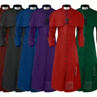 Medieval Priest Costume Catholic Church Religious Roman Soutane Pope Pastor Father Costumes Mass Missionary Robe Clergy Cassock