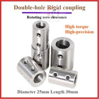 D25L30 10mm/11mm/12mm/12.7mm/13mm/14mm/15mm Stainless Steel Coupling Transmission Adapter Connector Double-hole Rigid Coupling
